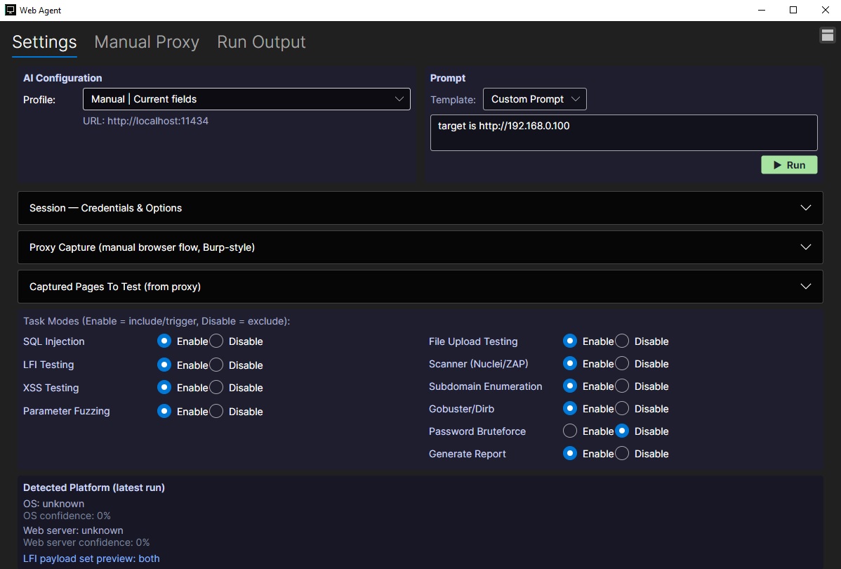 Web UI Agent: A Guided Interface for Automated Web Security Testing